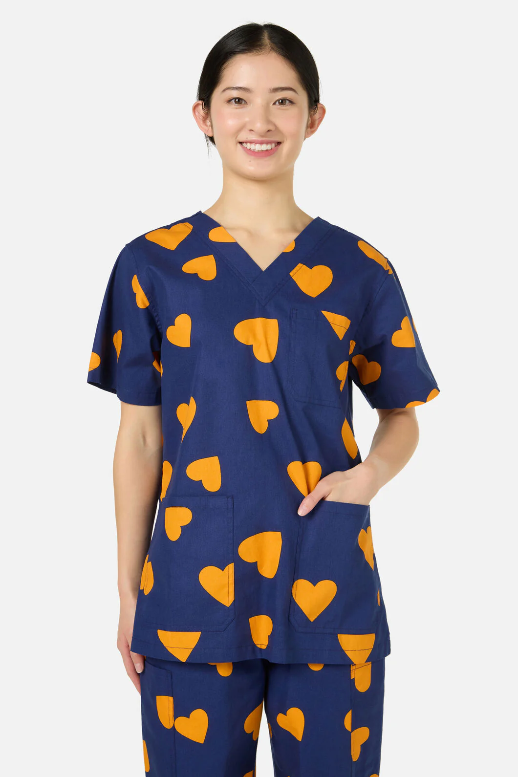 Orange Hearts Scrub Set - Image 3
