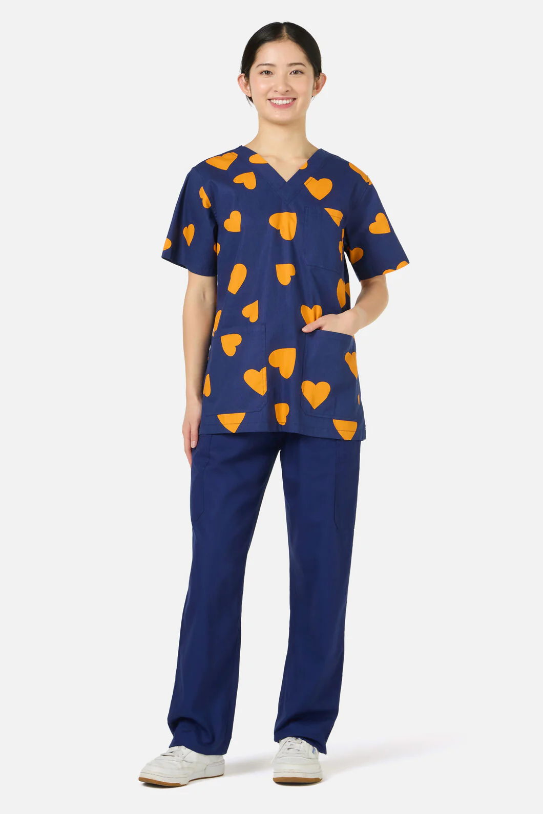 Orange Hearts Top & Pant Scrub Set