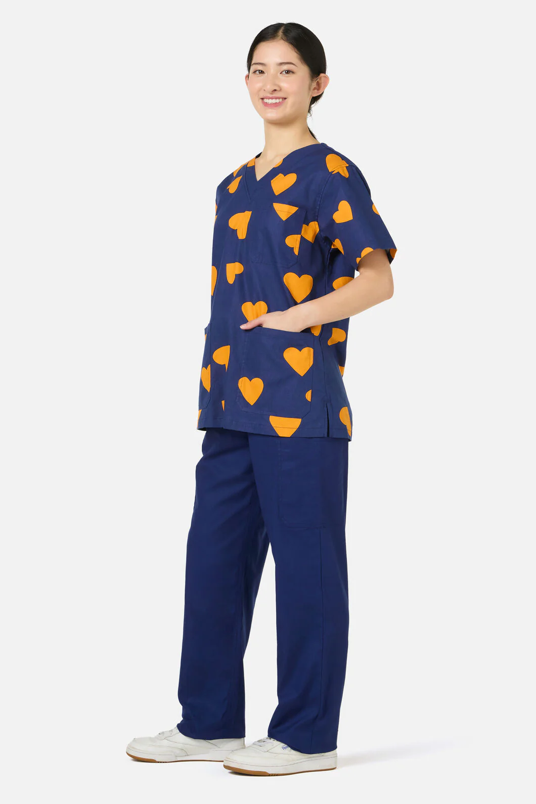 Orange Hearts Top & Pant Scrub Set - Image 2