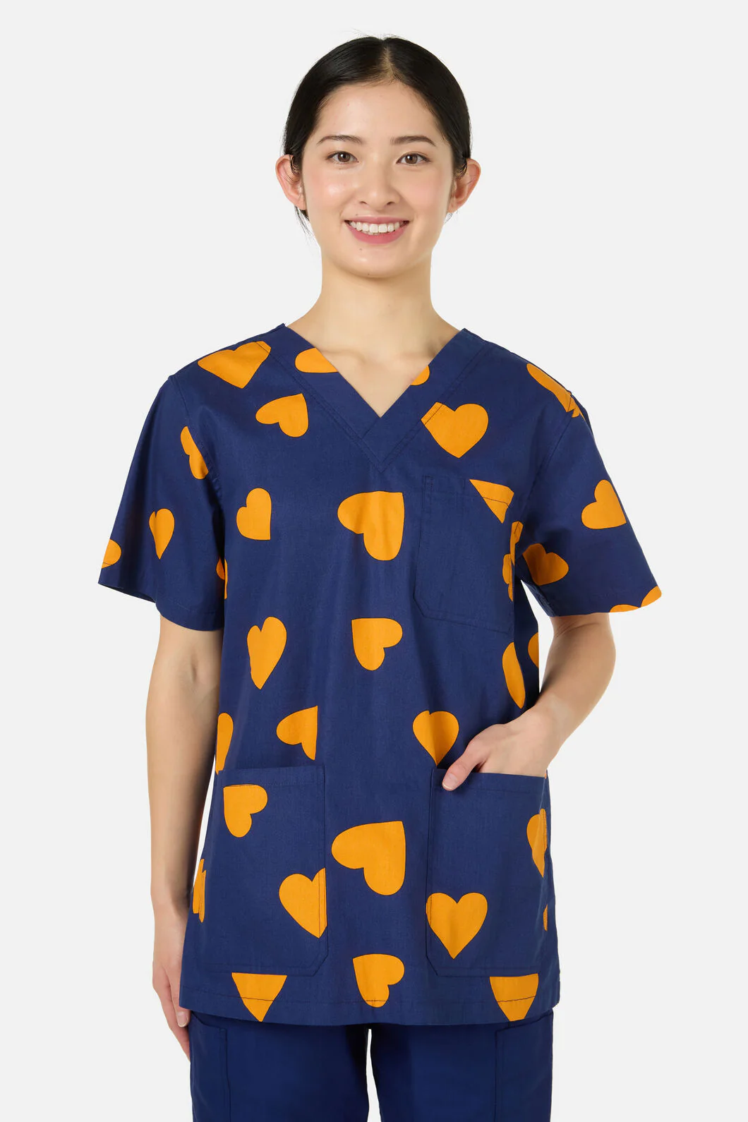 Orange Hearts Top & Pant Scrub Set - Image 4