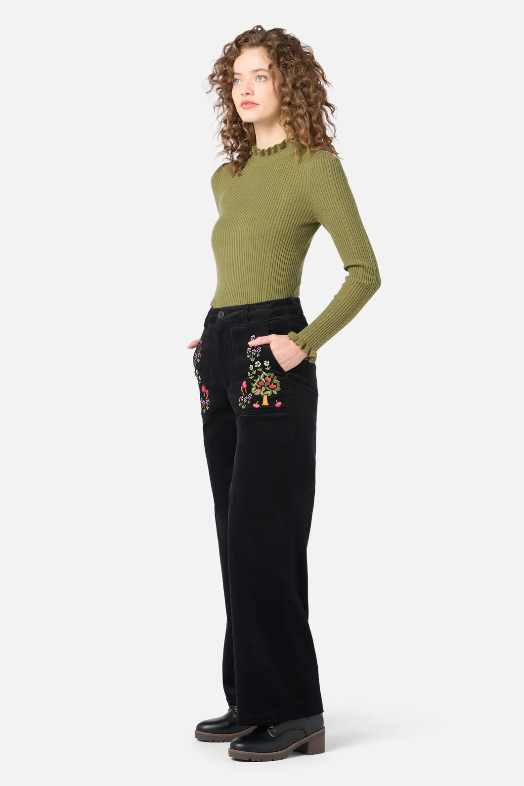 Orchard Embroidered Cord Jean - Image 2