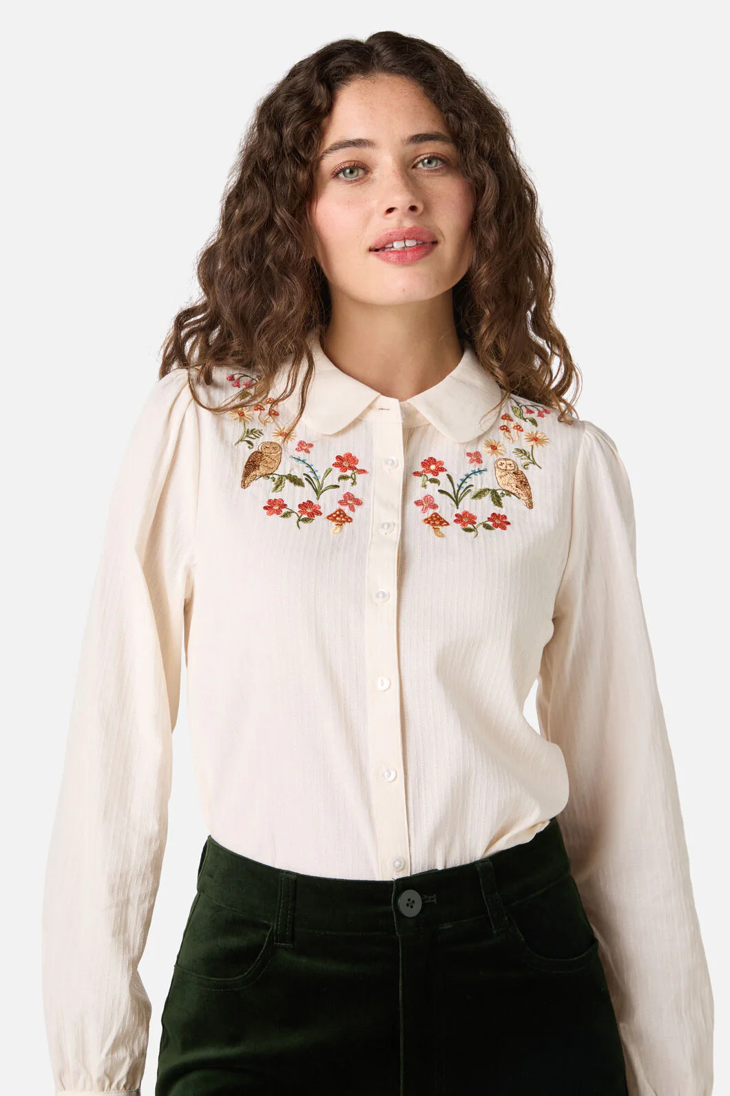 Owl Embroidered Blouse - Image 4