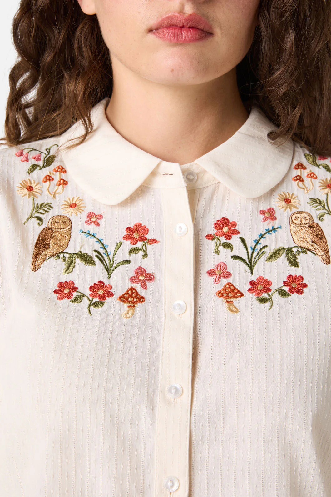 Owl Embroidered Blouse - Image 8