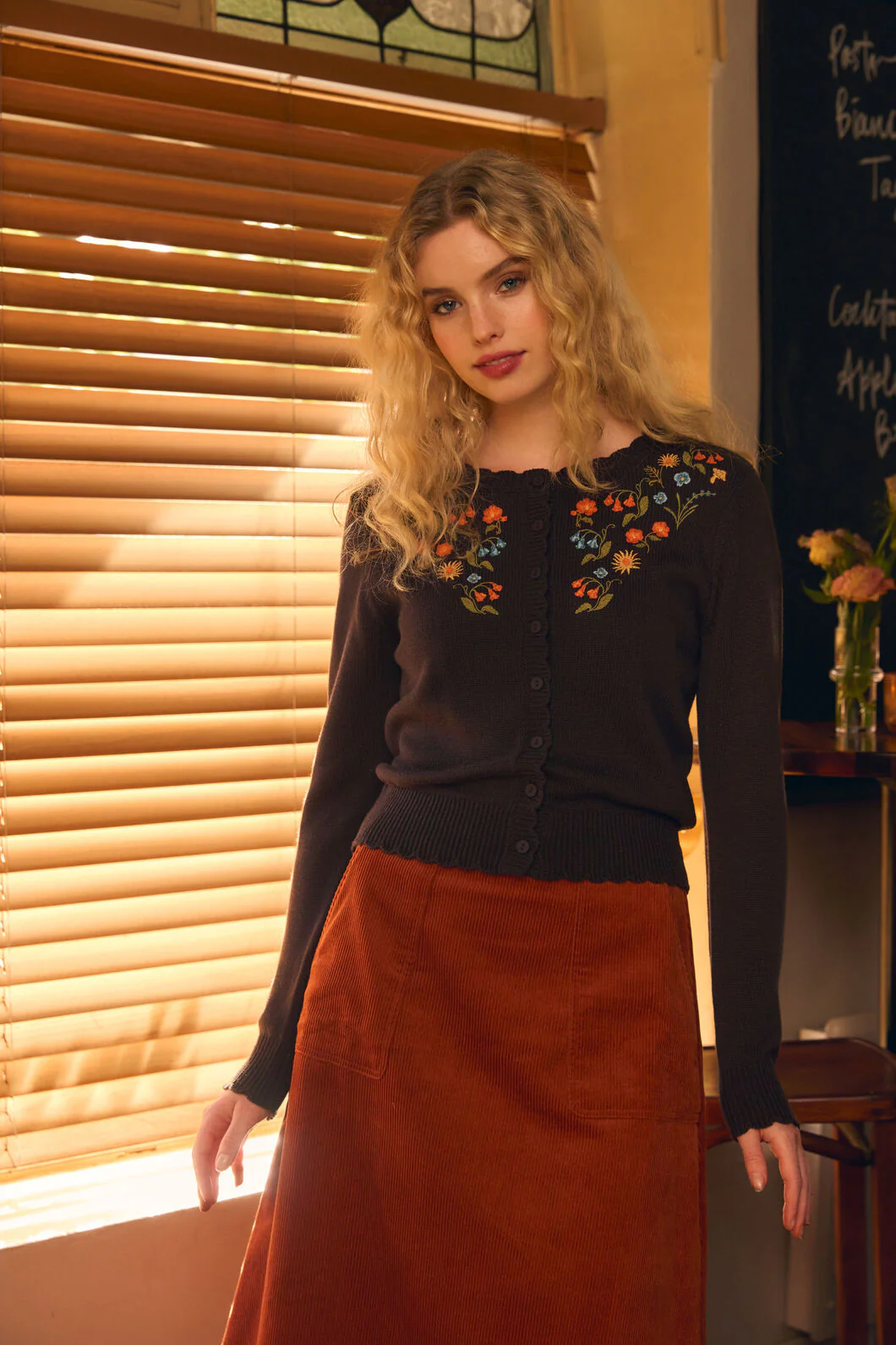 Forest Flora Embroidered Cardigan