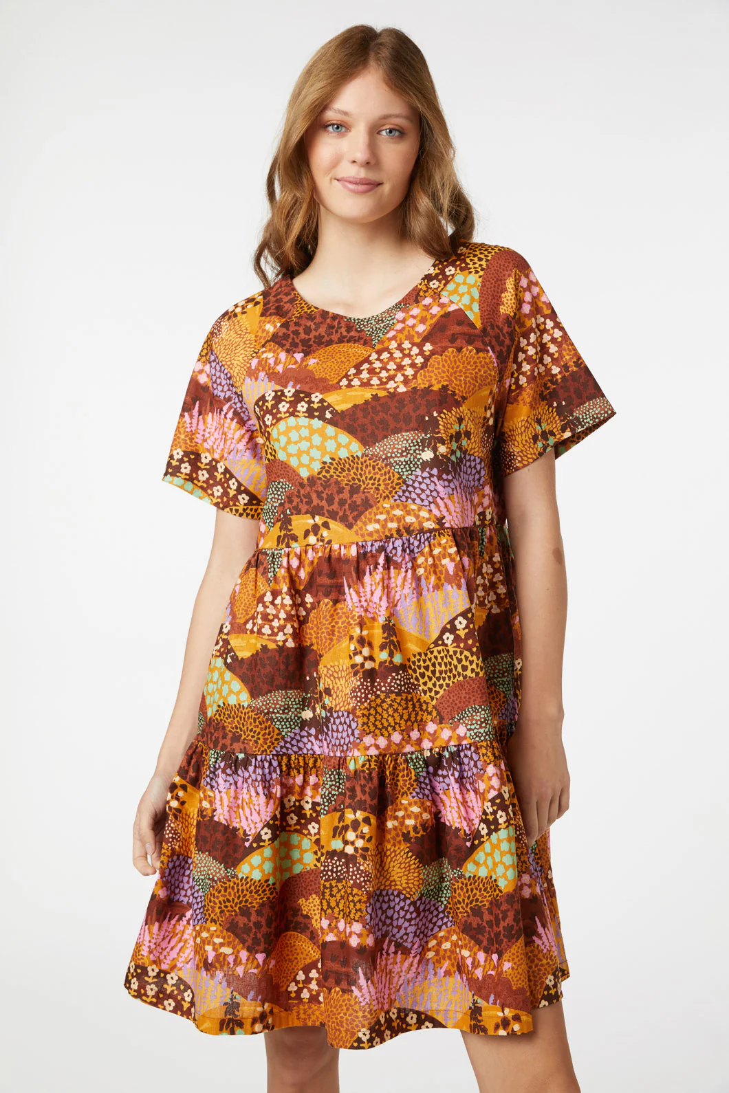 PatchworkLandscapeSmockDress