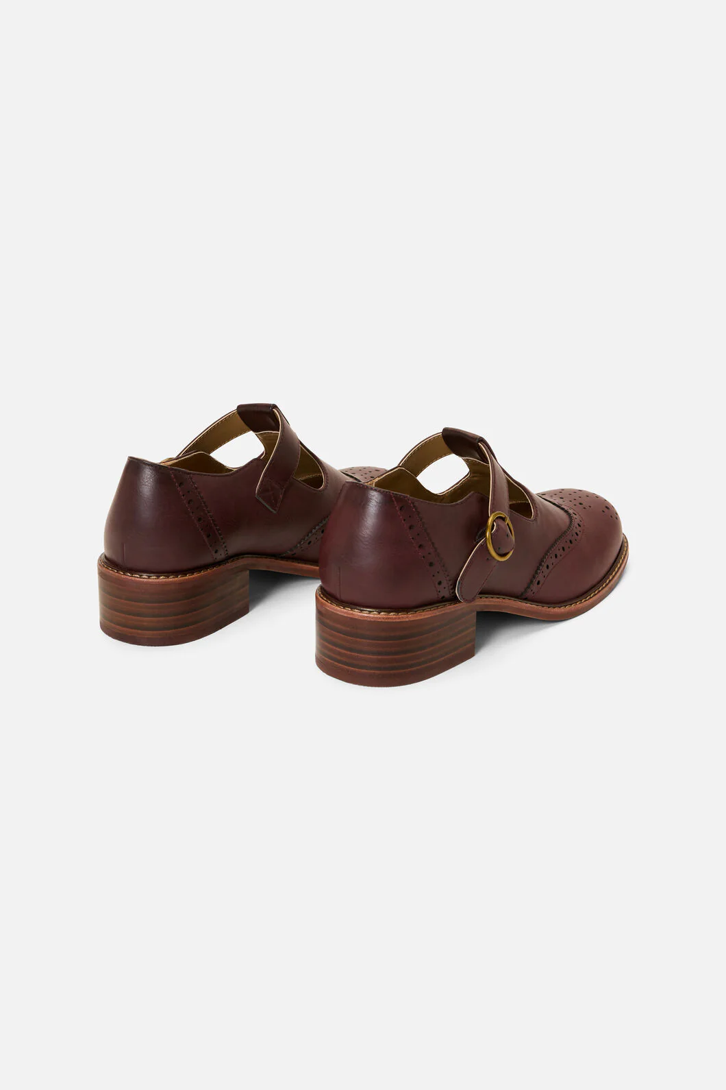 Plum T Bar Brogue Shoe - Image 5