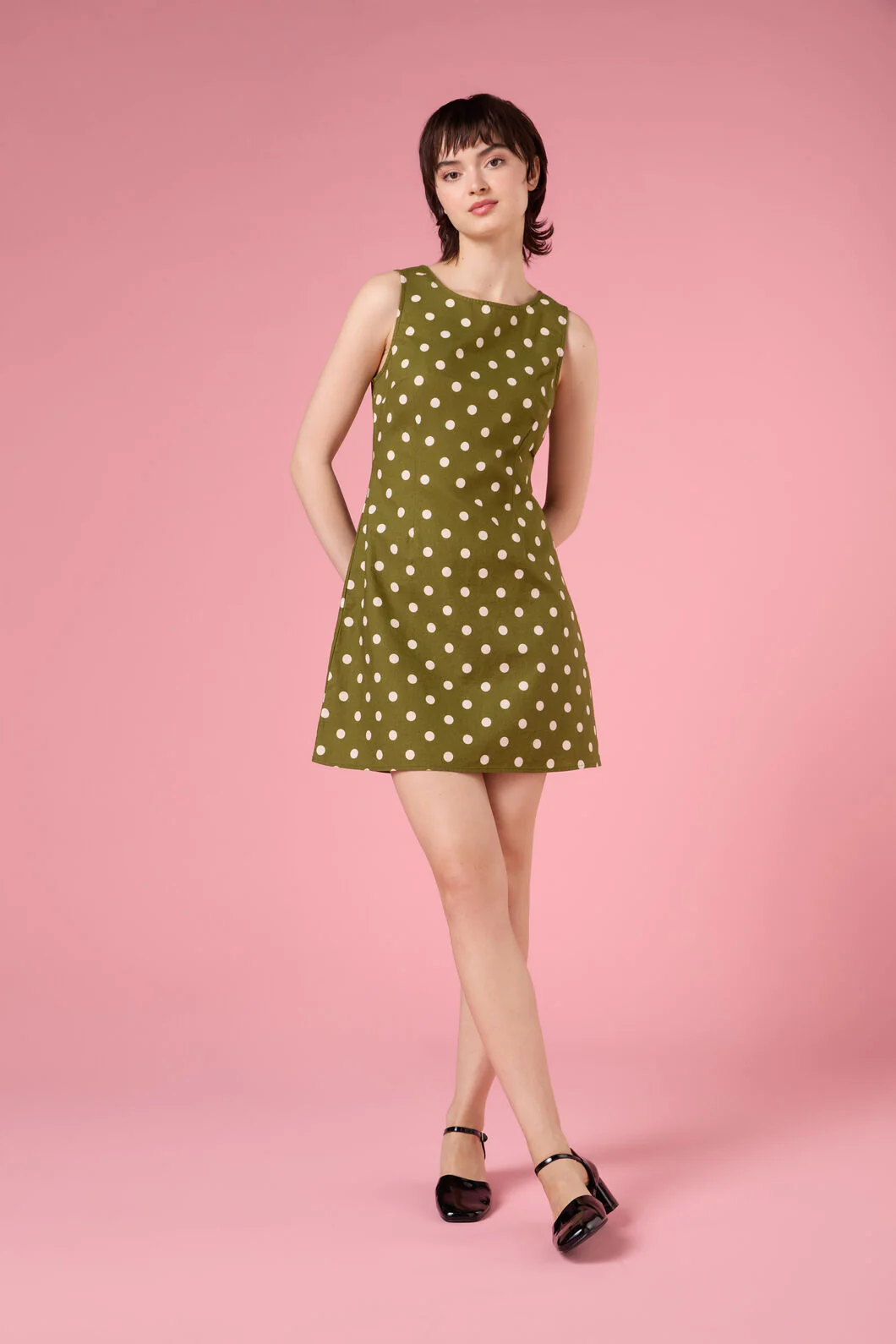Polka Dot Shift Mini Dress - Image 5