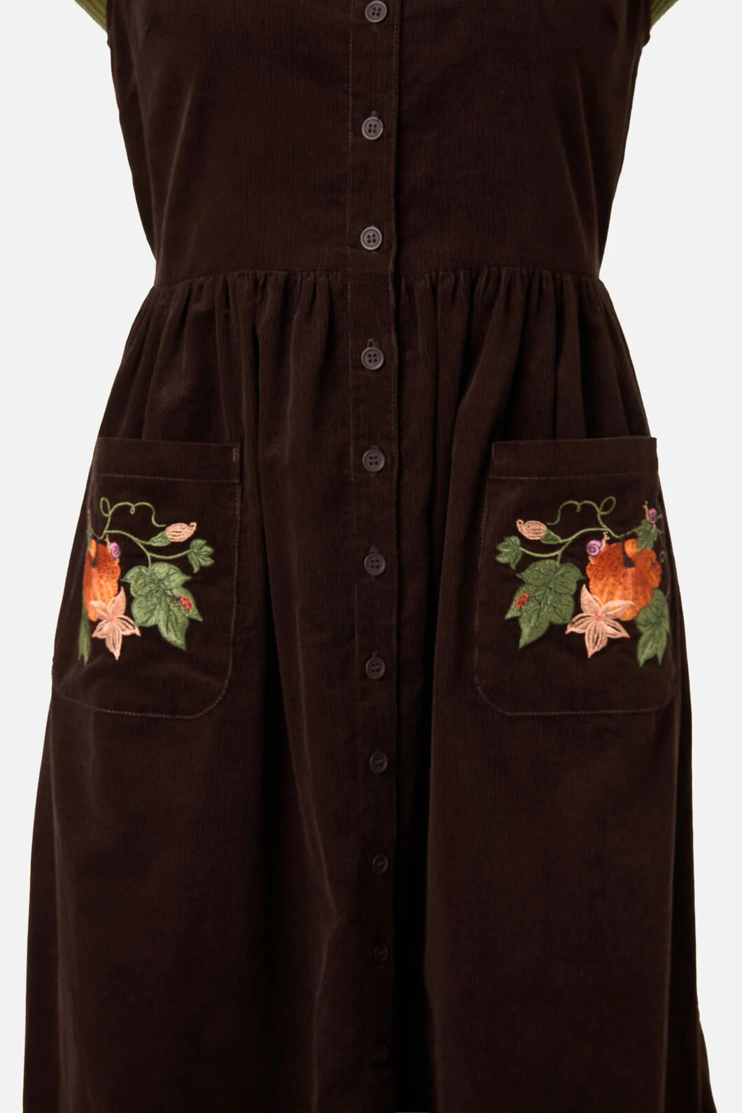 Pumpkin Embroidered Cord Dress - Image 7