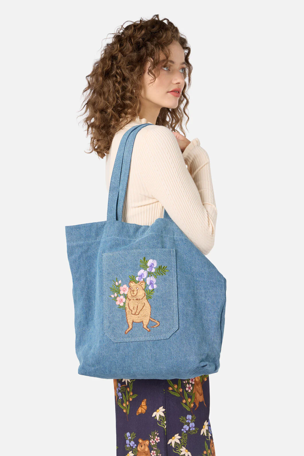 Quokka Denim Tote - Image 2