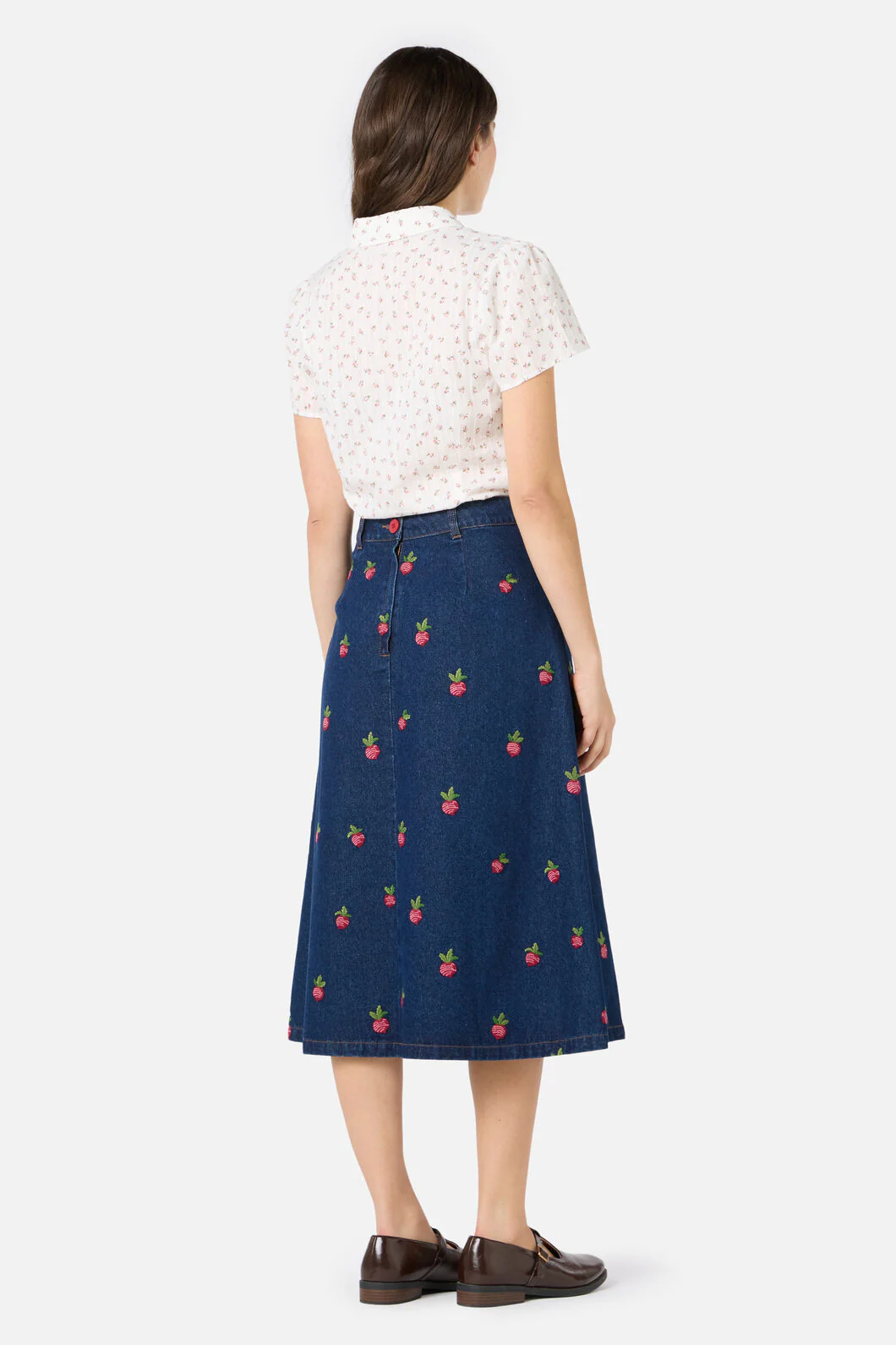 Radish Emb Denim Skirt - Image 5