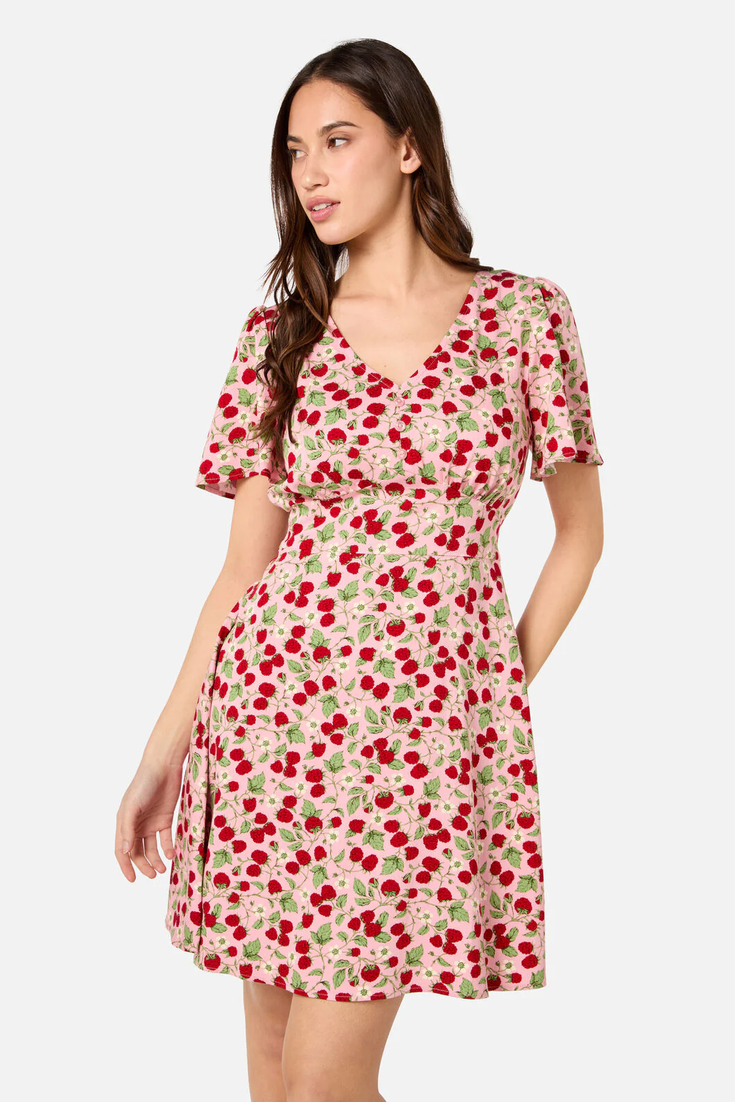 Raspberry Mini Dress - Image 3