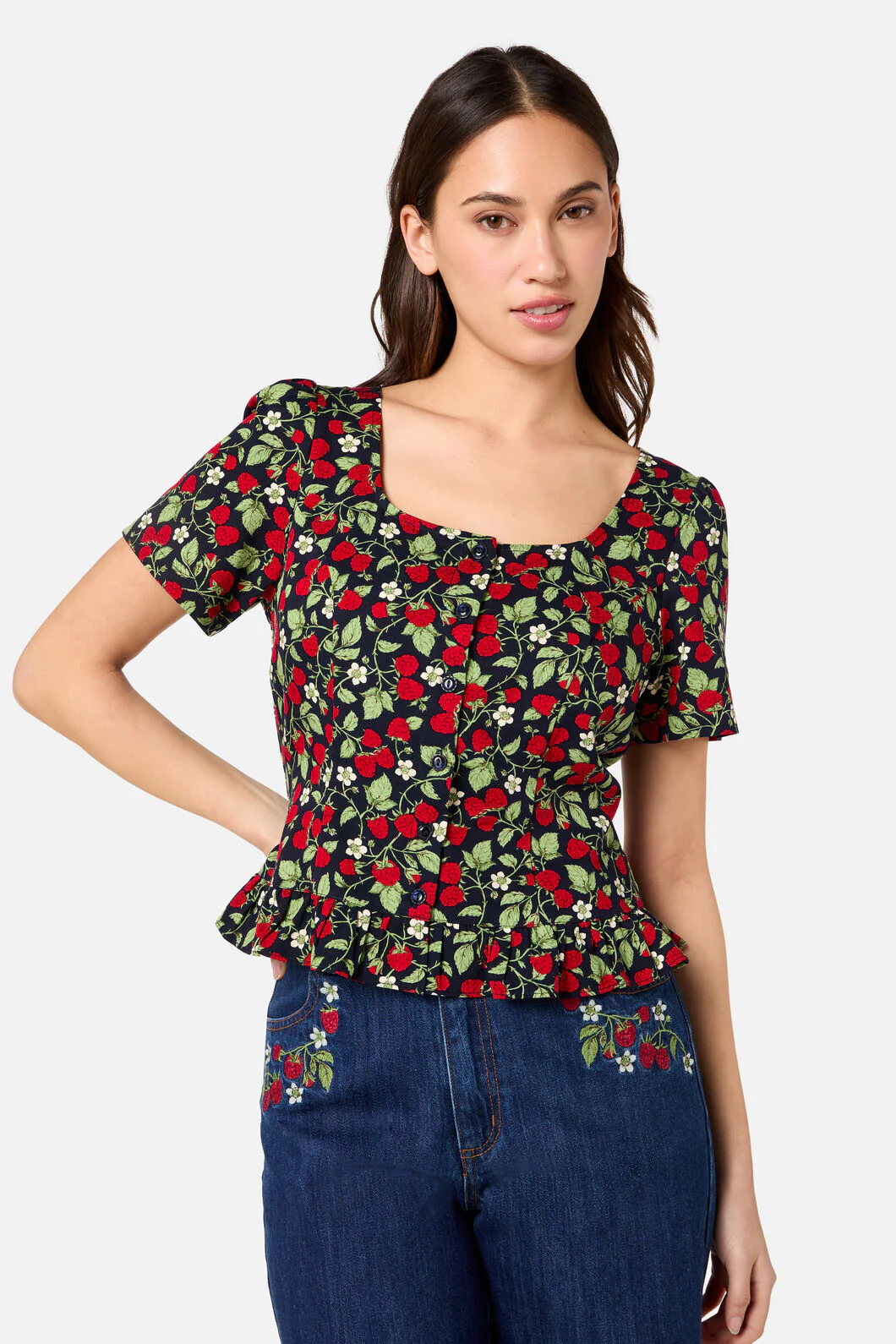Raspberry Short Sleeve Top - Image 3