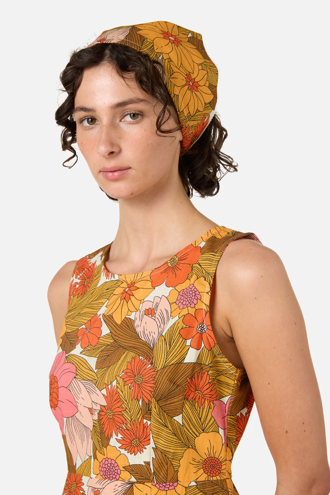 Nellie 70'S Floral Head Scarf - Image 2