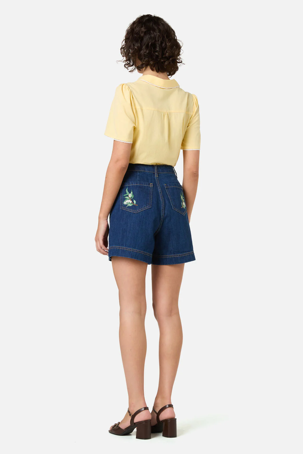 Robin Embroidered Denim Short - Image 4