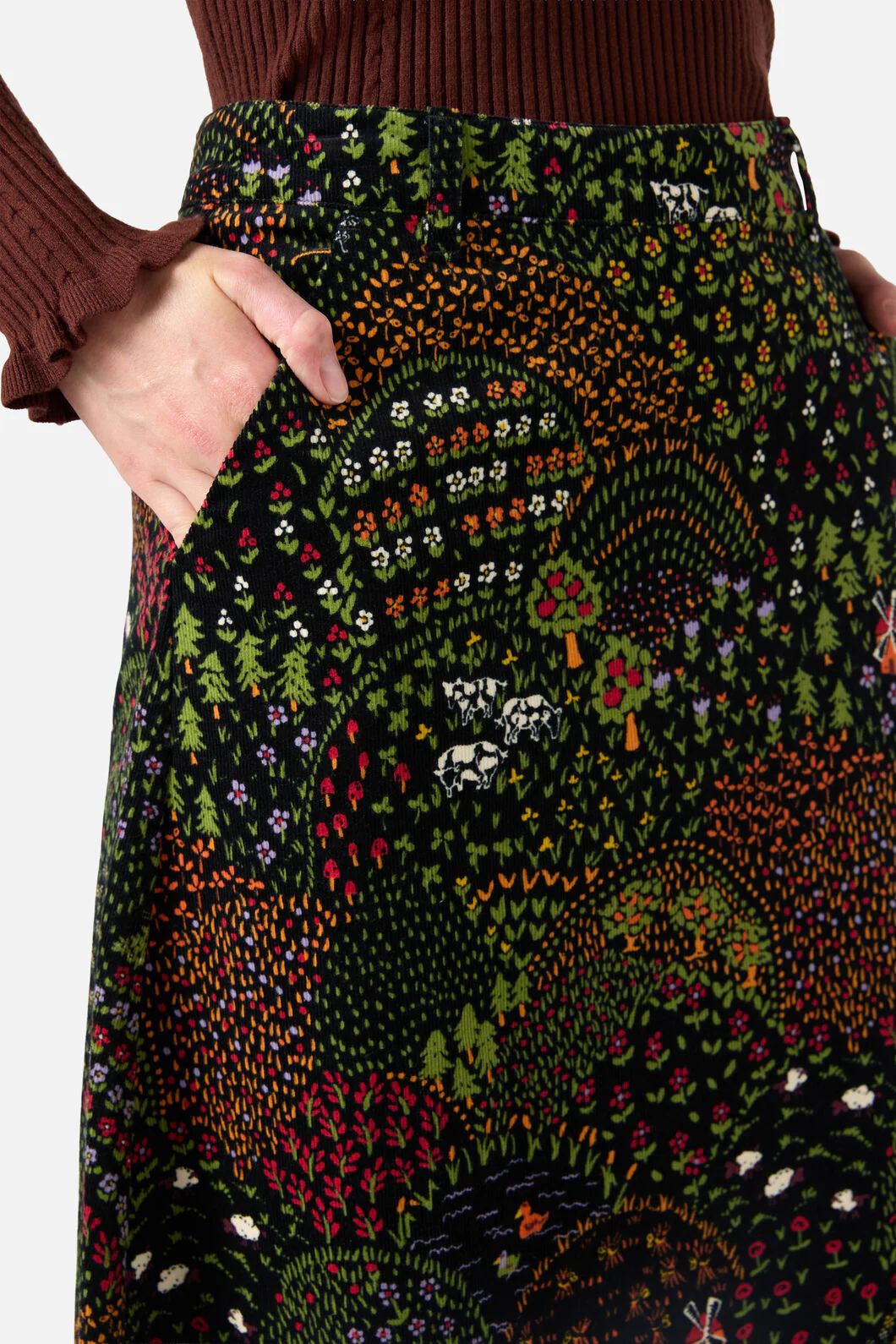 Rolling Hills Cord Midi Skirt - Image 5