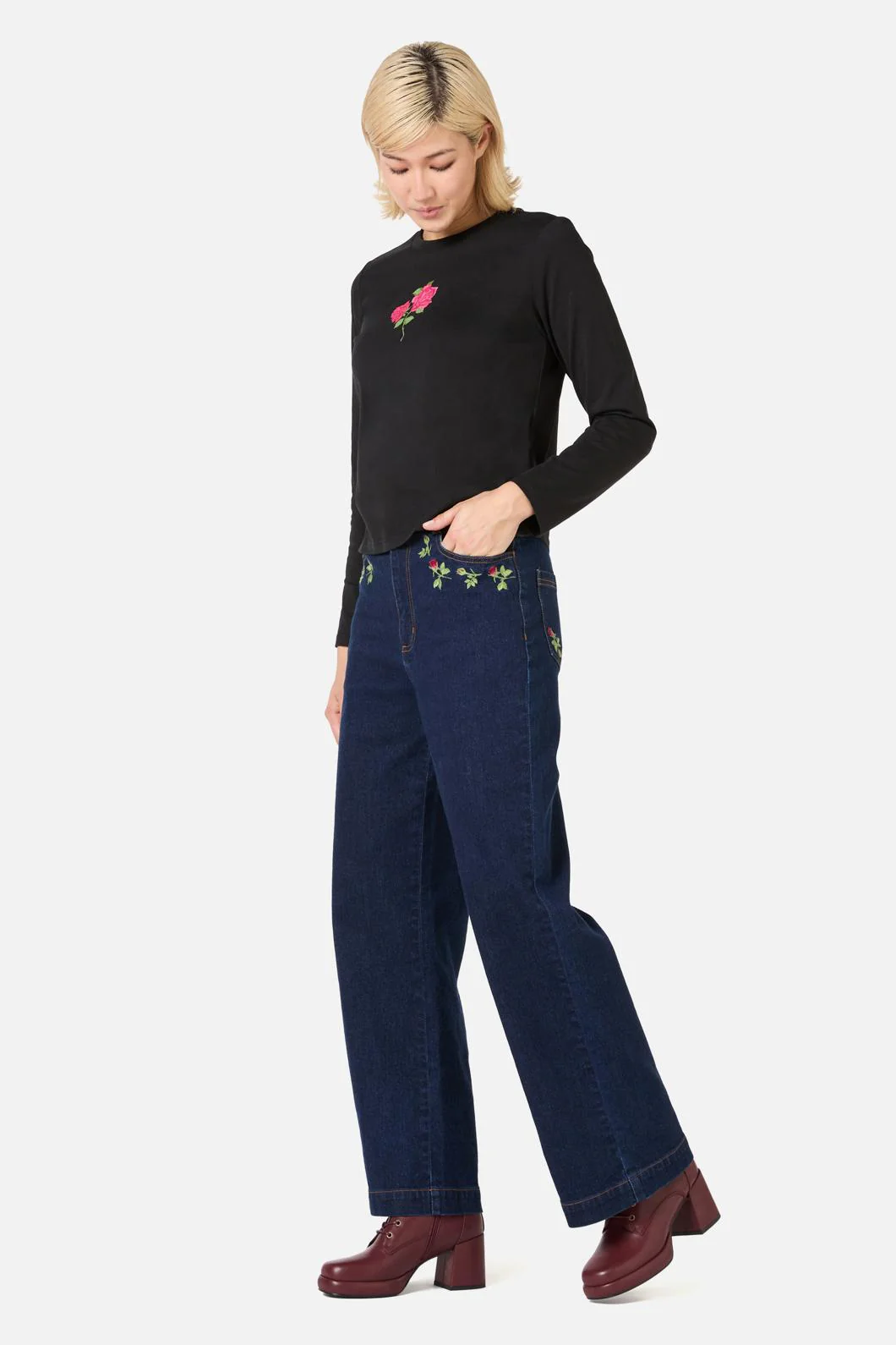 Rose Long Sleeve Printed Tee - Image 3