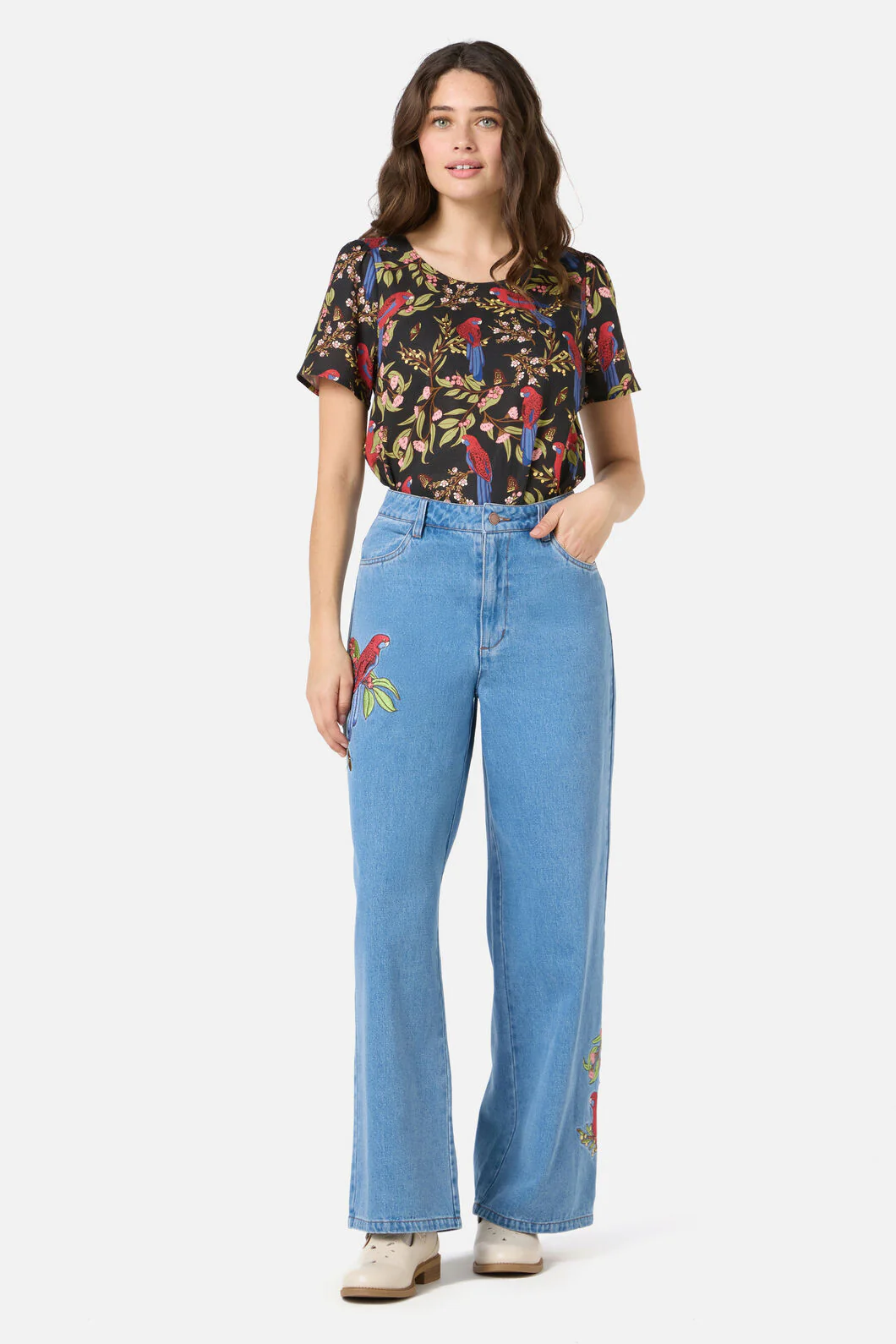 Rosella Embroidered Jean - Image 2