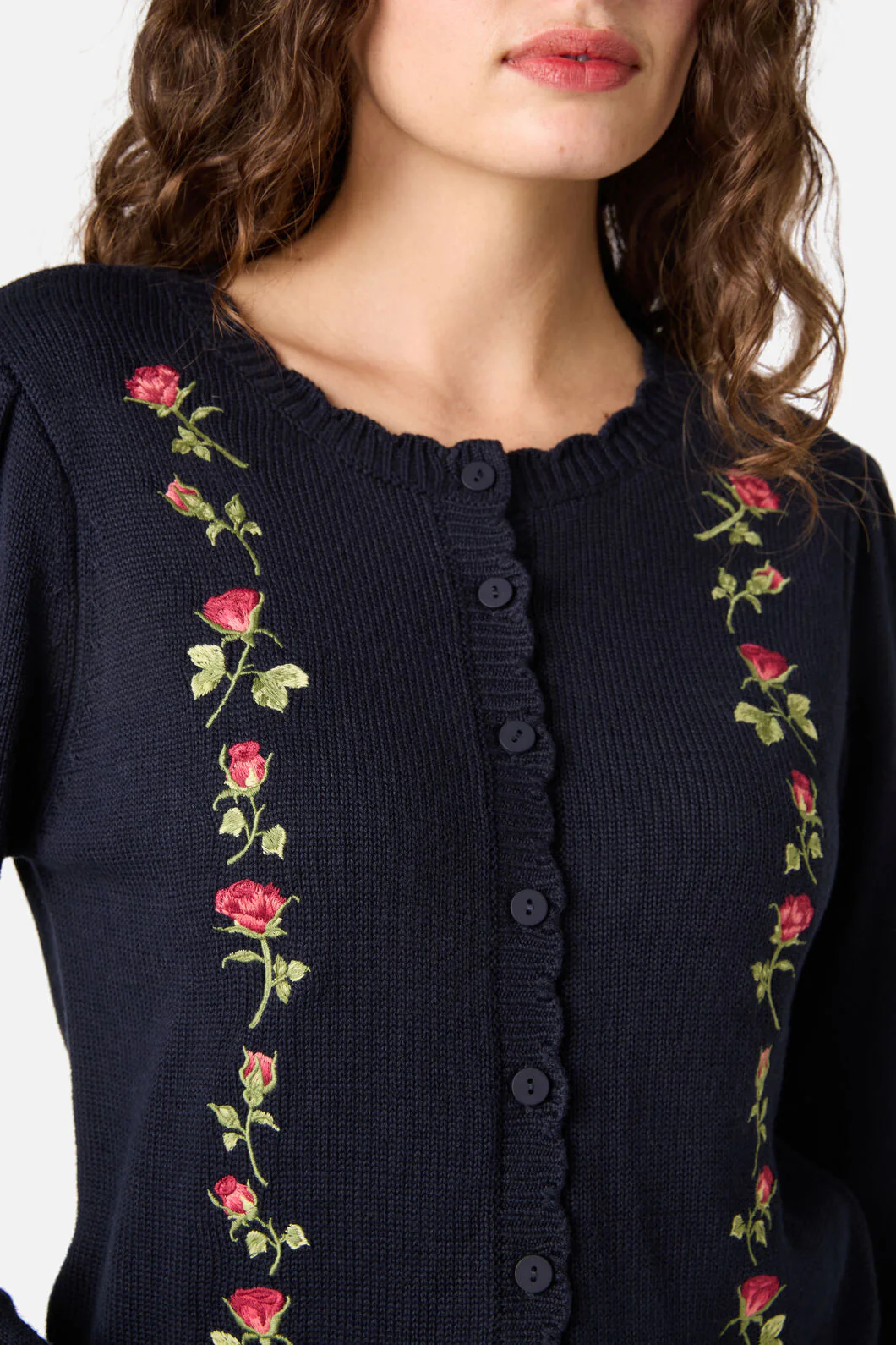 Roses Embroidered Cardigan - Image 6