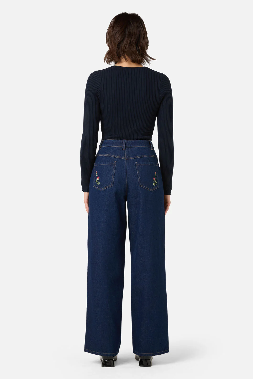 Roses Embroidered Jean - Image 4