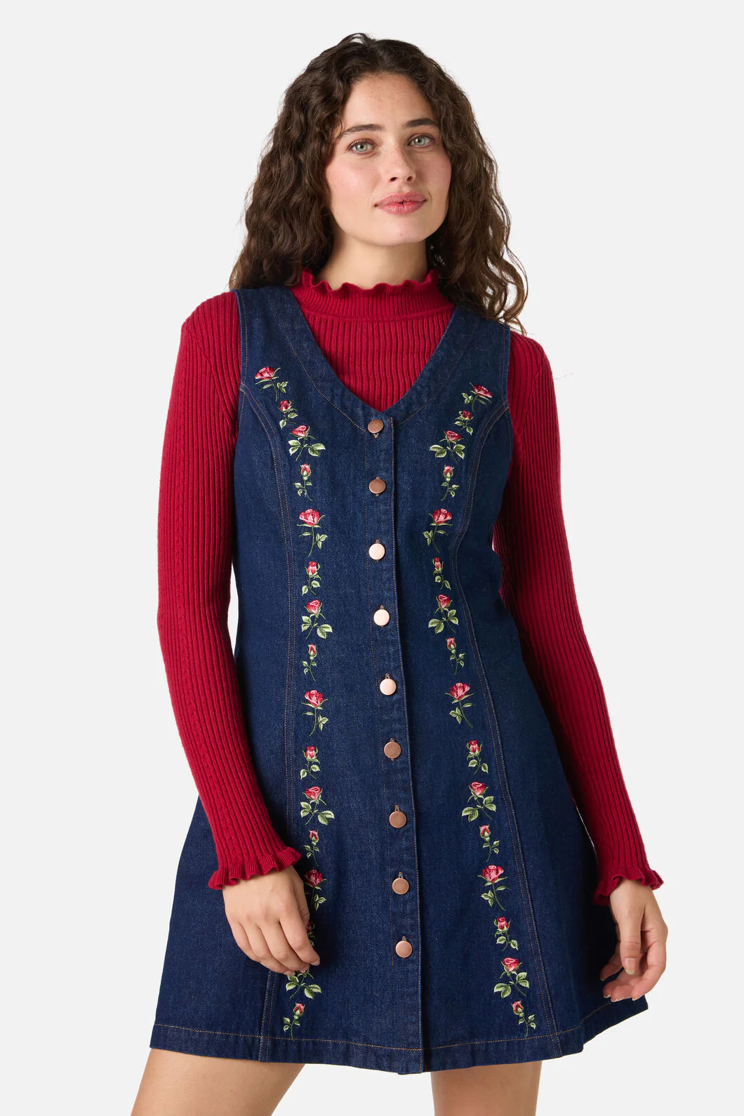 Roses Embroidered Pinafore - Image 3