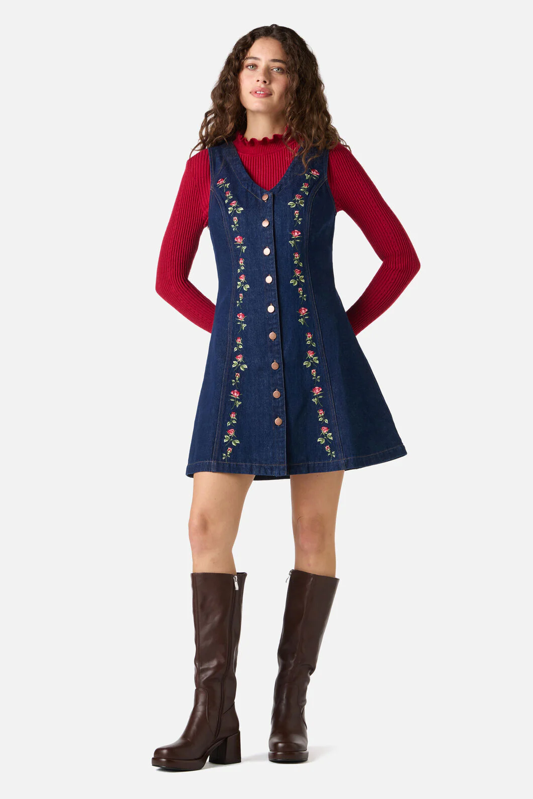 Roses Embroidered Pinafore - Image 4