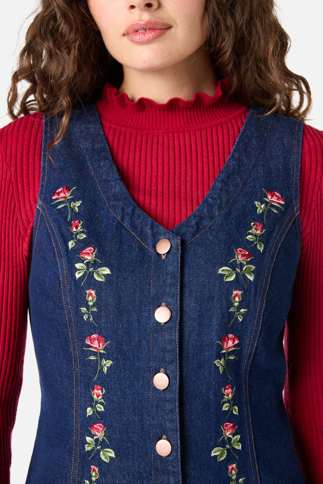 Roses Embroidered Pinafore - Image 7
