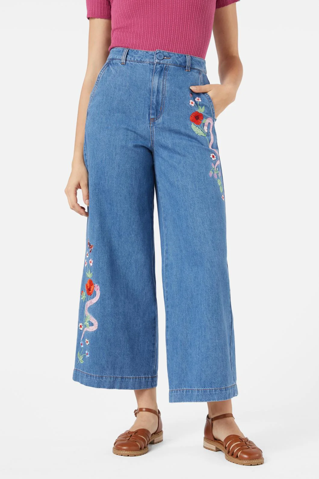 Snake Embroidered Jean - Image 3