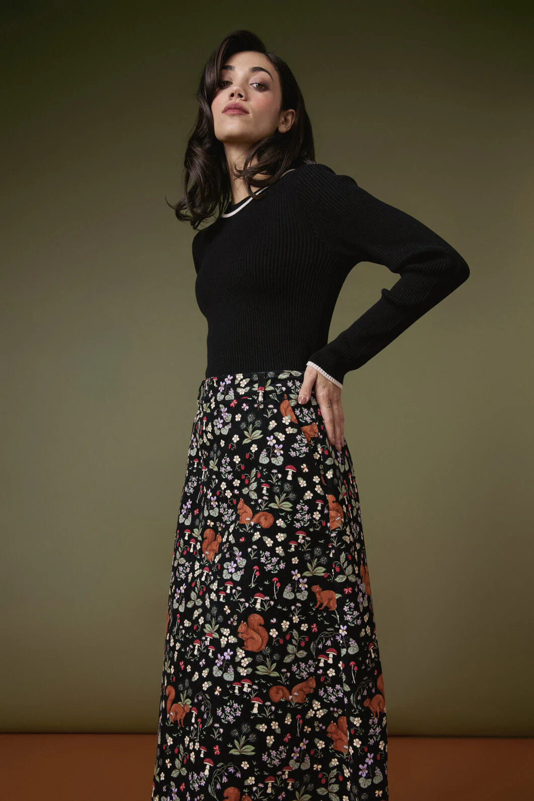 Squirrel Away Cord Midi Skirt - Image 2
