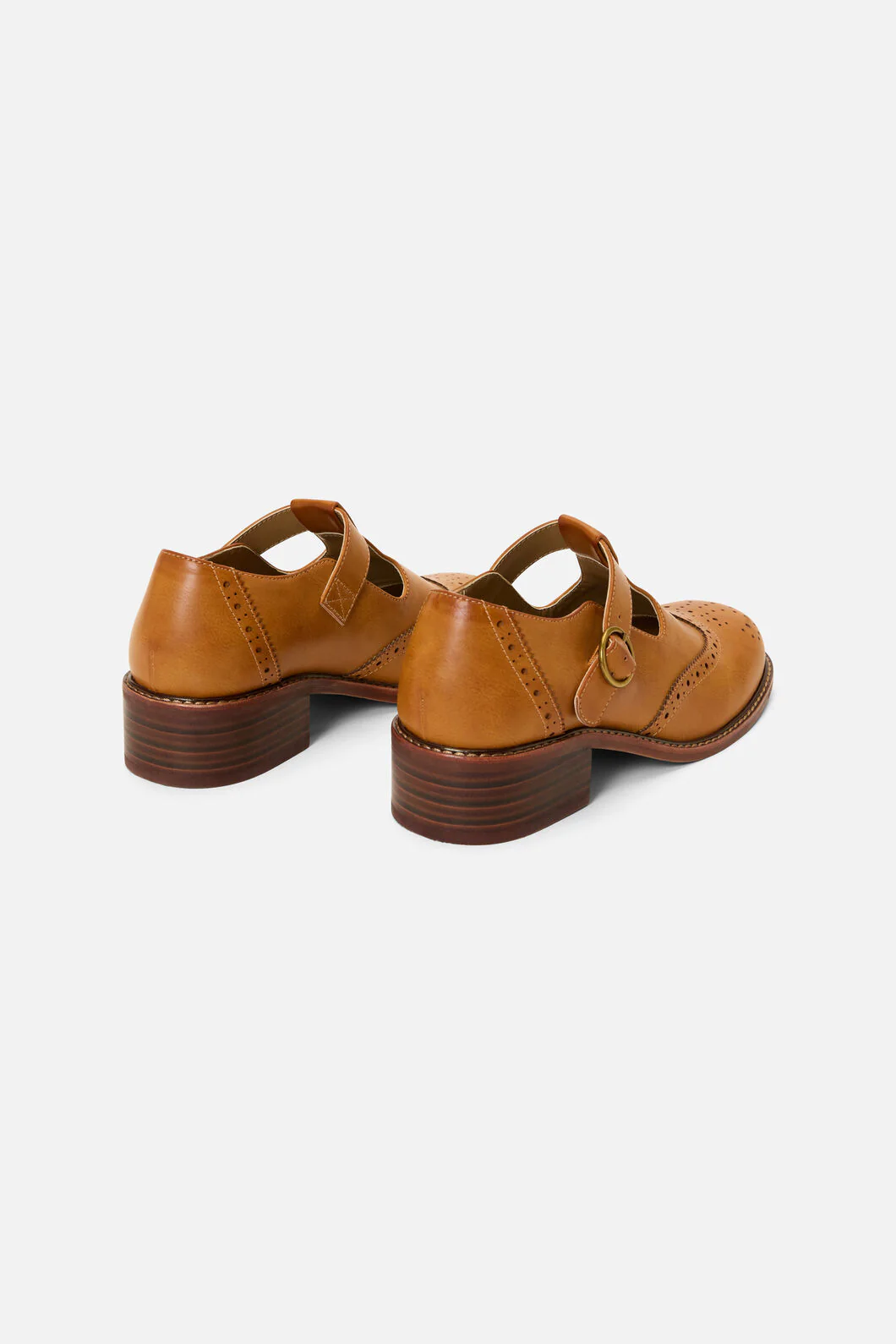 Tan T Bar Brogue Shoe - Image 4