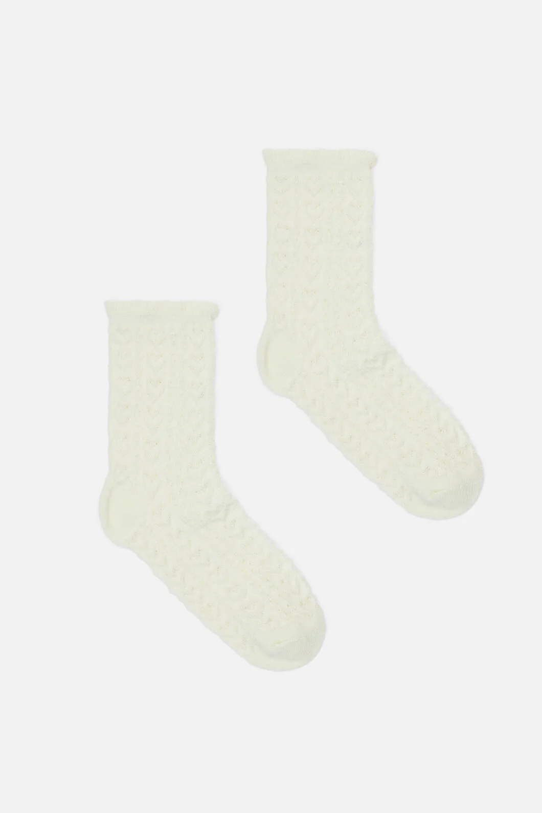 Textured Heart & Frill Sock
