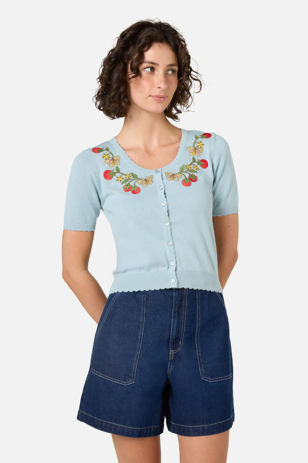 Tomatoes Embroidered Cardigan
