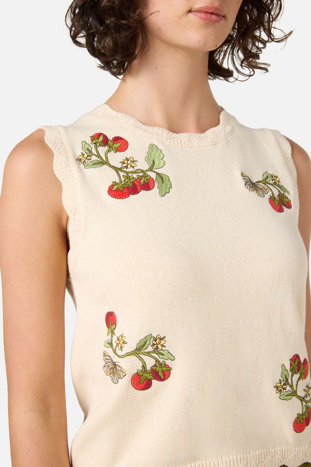 Tomatoes Embroidered Knit Tank - Image 5