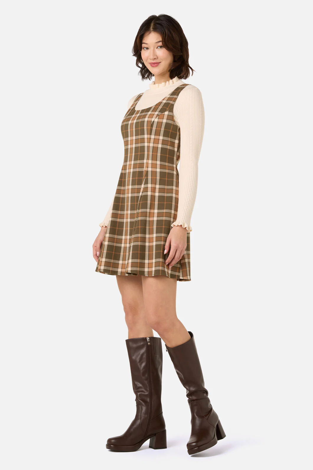 Vera Check Mini Dress - Image 3