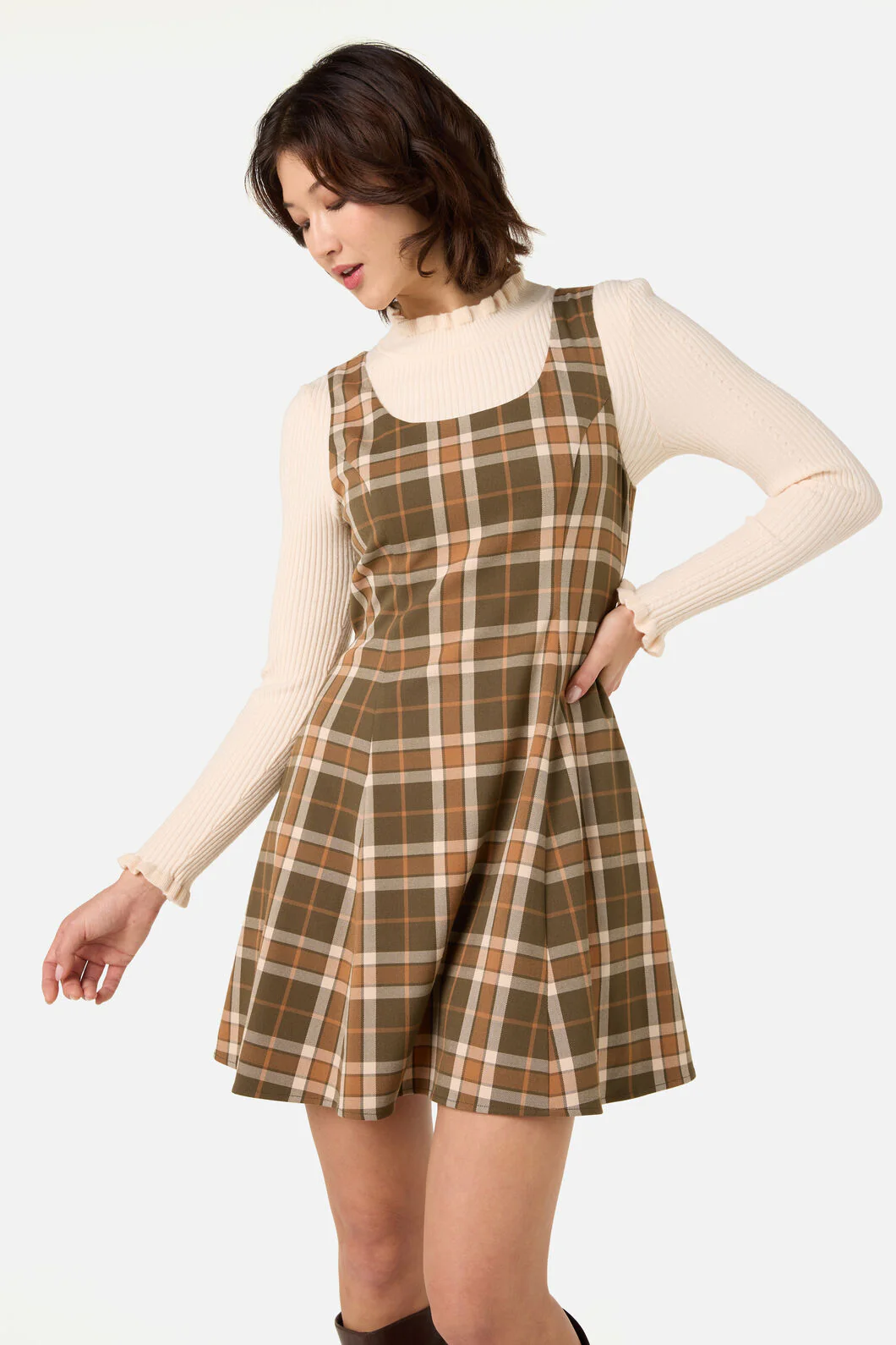 Vera Check Mini Dress - Image 5