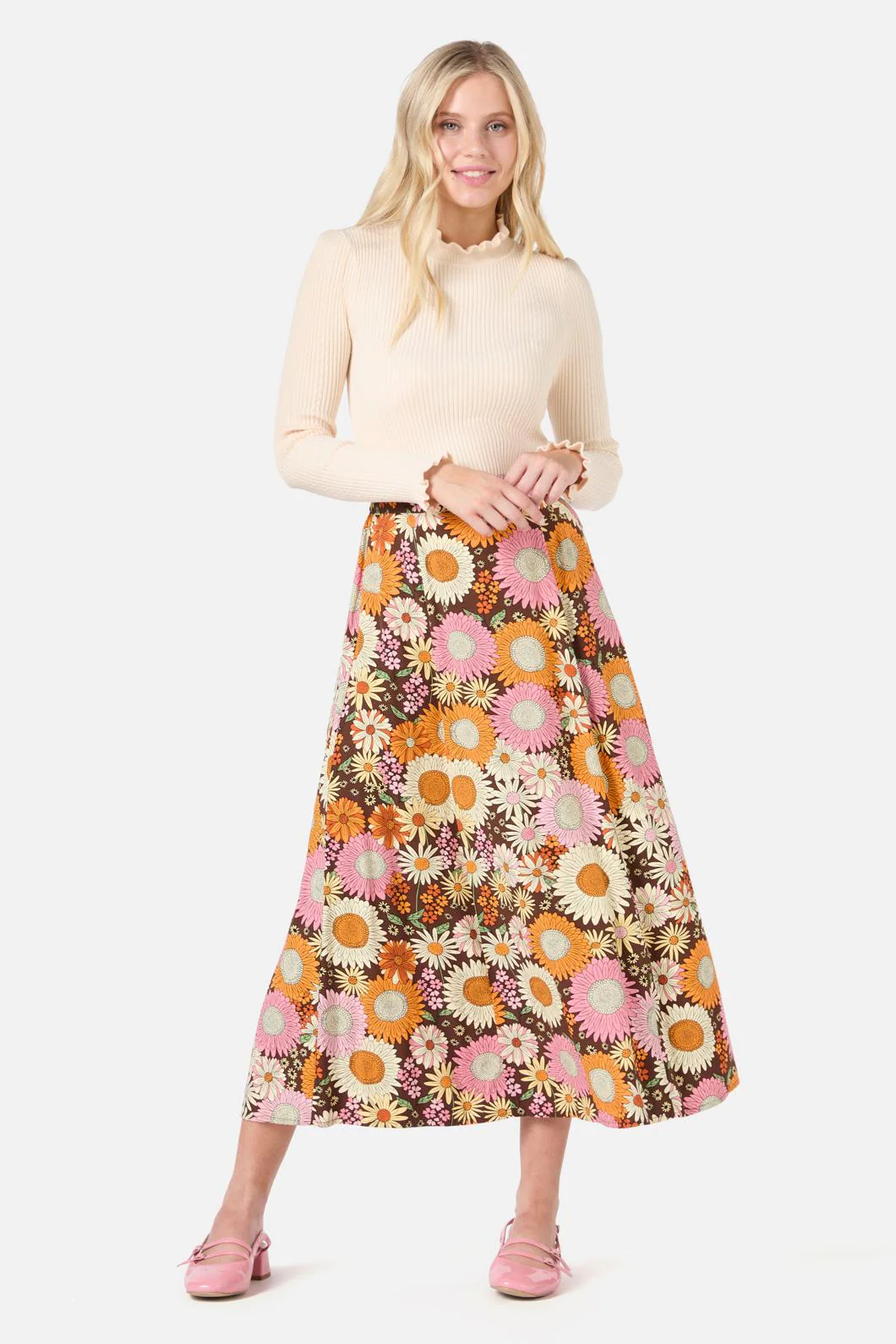 Viva Floral Midi Skirt - Image 2