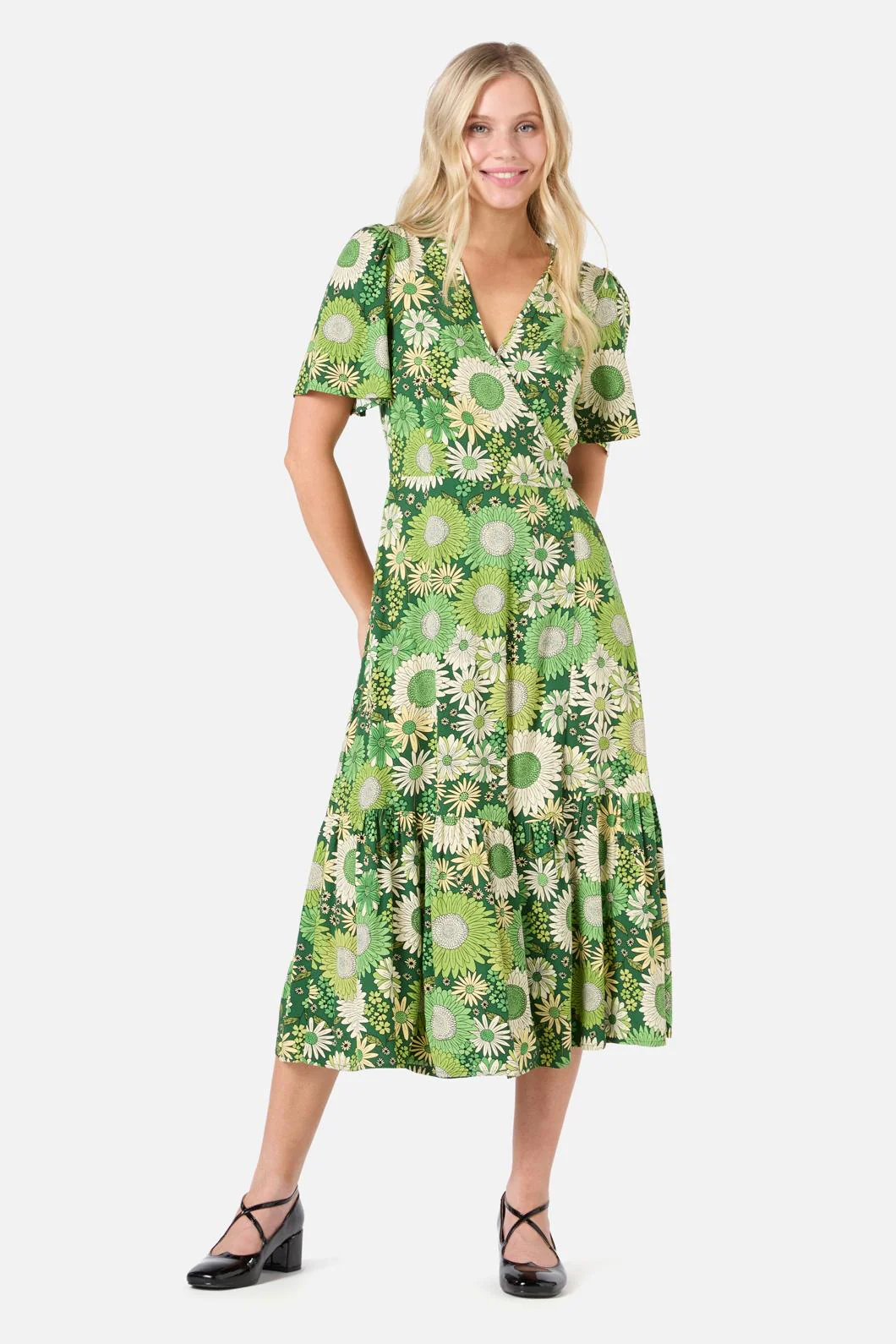 Viva Floral Midi Wrap Dress - Image 2