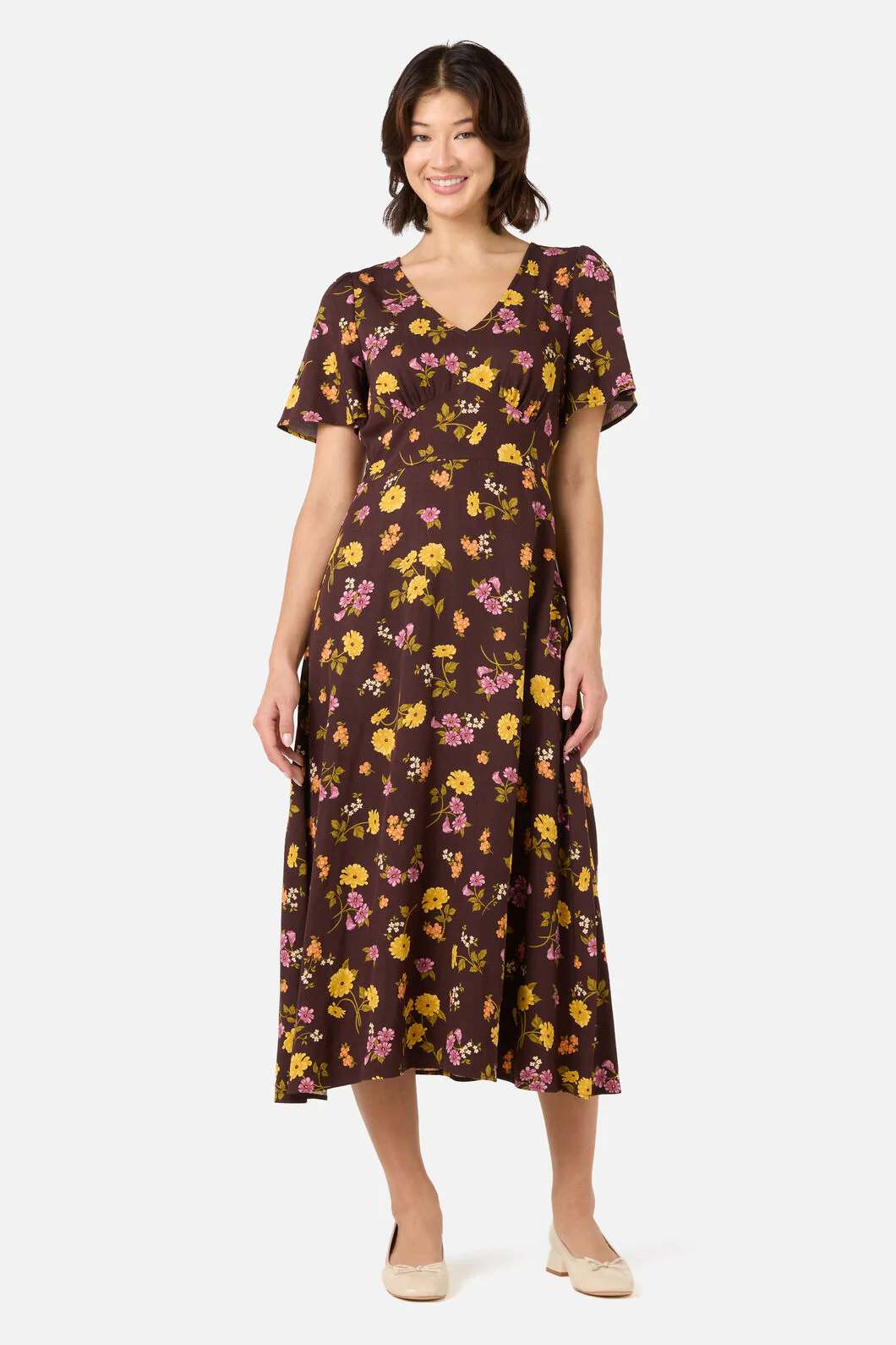Winona Flower Midi Dress