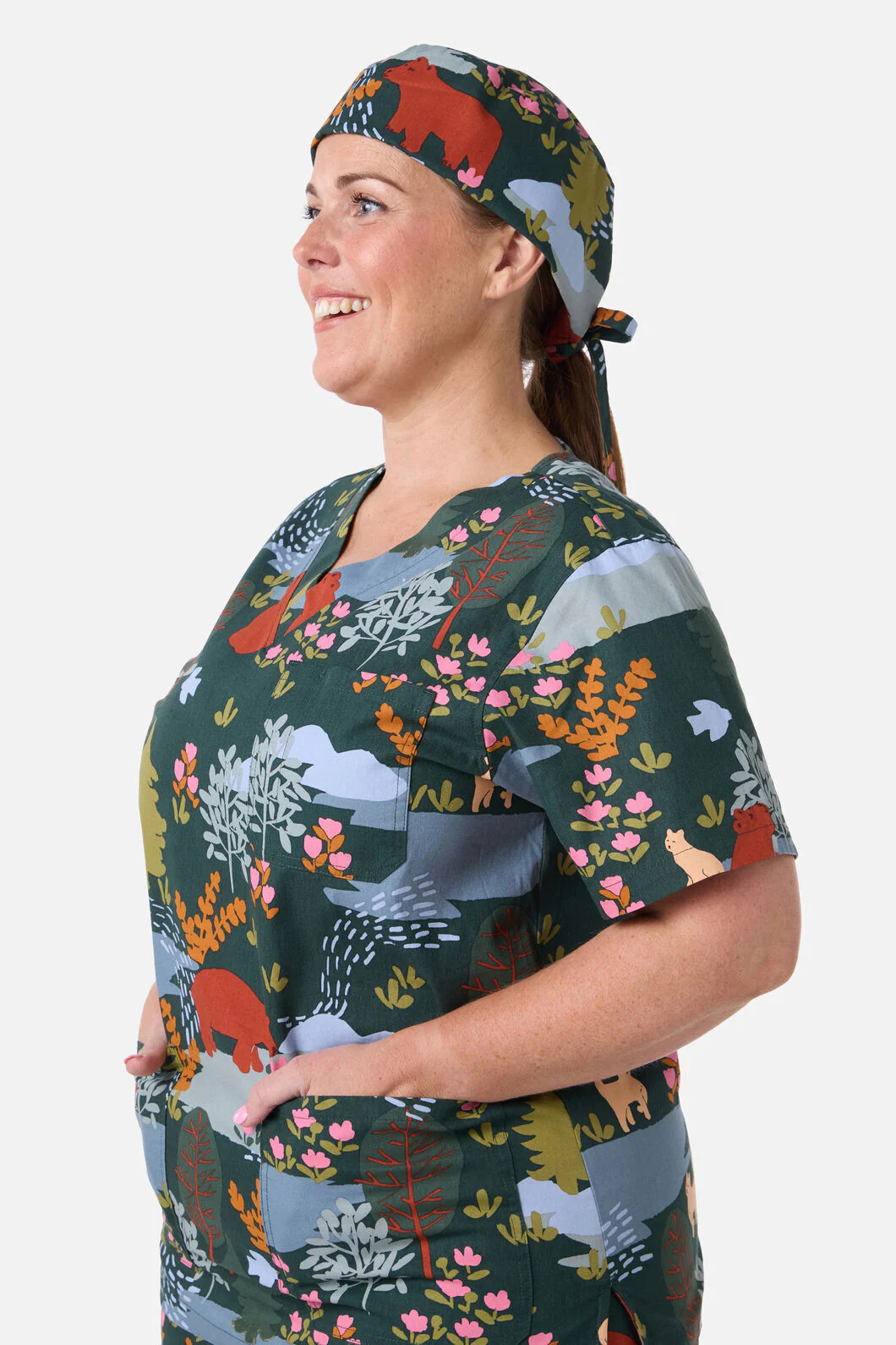 Woodland Bear Scrub Hat
